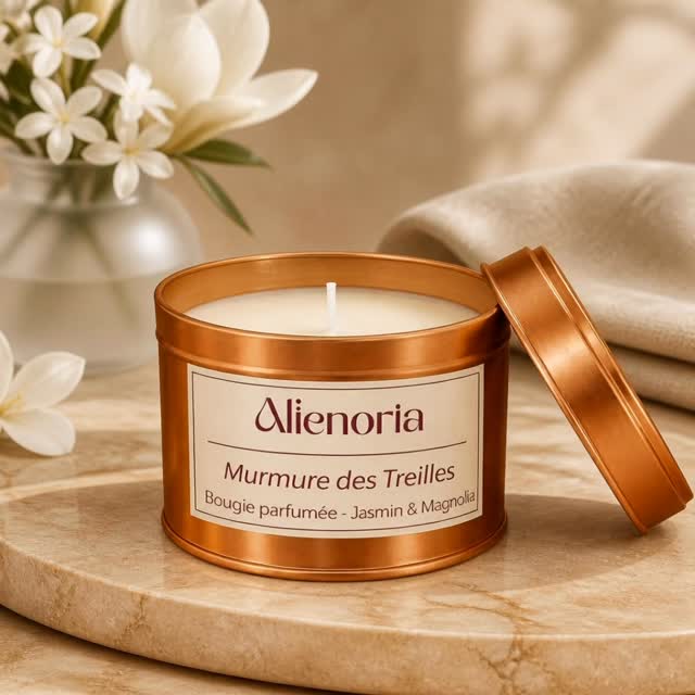 Nuit d’été sous les pergolas fleuries. Murmure des treilles mêle jasmin et magnolia pour une lumière douce et un parfum de fleurs blanches, à la fois lumineux et apaisant. À découvrir sur Alienoria.fr. Cette fragrance est également disponible en suspension pour laisser un voile fleuri dans vos armoires. #alienoria #madeinfrance #parfumdinterieur #parfumsdegrasse #maisonparfumée