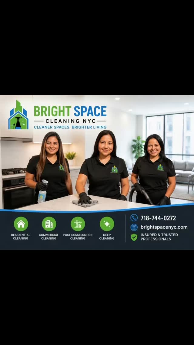 Meet some of our dedicated cleaning technicians, the people who help make homes and businesses across NYC cleaner, brighter, and healthier every day. ✨
📞 718-744-0272 | 🌐 brightspacenyc.com
#BrightSpaceCleaningNYC #CleaningTechnicians #OurTeam #NYCCleaning
