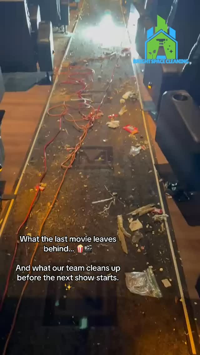 When the credits roll, our work begins. 🍿🎬 From spilled snacks and trash to getting every aisle ready for the next audience, keeping a movie theater clean takes teamwork and attention to detail.
#MovieTheaterCleaning #CommercialCleaning #NightShift #CleaningLife #BrightSpaceCleaningNYC