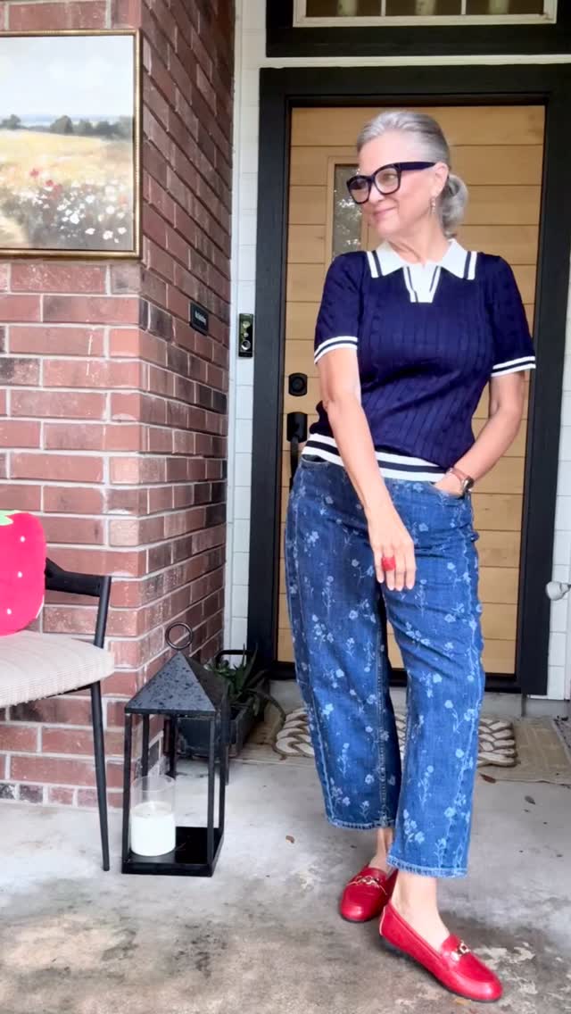 Red ❤️loafers, navy and white sweater, and floral barrel jeans… 👖 And the cutest ring @rivana_jewelry. I’ll link everything I can in stories, but the sweater and the loafers are from @amazon and the jeans @oldnavy 🤗. I’m going to another show to watch the newsies… With 13-year-old Ayla. She tap dances, sings 🎵 and dances… Can’t take my eyes off her! I included a couple of photos at the end from last night. So thankful for Family. Happy 😊 Saturday and happy Father’s Day weekend. Say a prayer for my kiddos… For tomorrow. Thank you. #thymemag #imisshim #familylove❤️