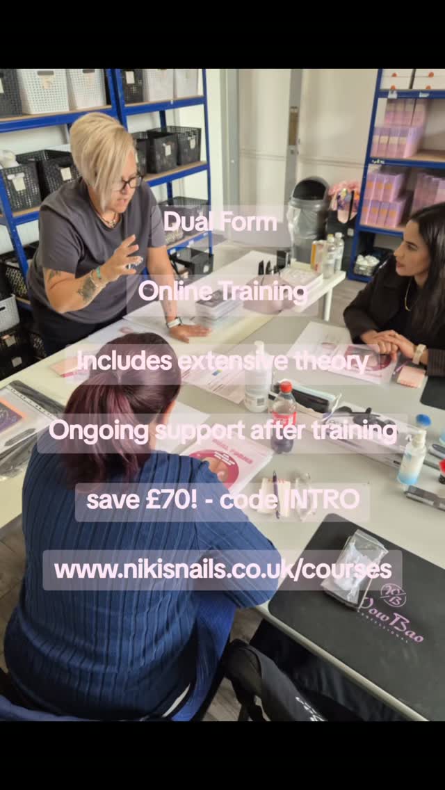 Dual Form
Online Training
Includes extensive theory
Ongoing support after training
save Β£70! - code INTRO
www.nikisnails.co.uk/courses
#dualform #nailcourseonline #nailcourse #dualformstutorial #dualforms