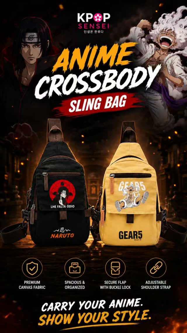 Adventure ka time aa gaya! 🏴☠️⚓
One Piece Side Bag + Anime Crossbody Sling Bag — ab tera swag bhi hoga on point.
Jolly Roger vibes, Itachi ka silence, aur Luffy ka Gear 5 energy — sab kuch ek jagah.
Premium canvas, adjustable strap, aur daily use se lekar anime cons tak — yeh bag har jagah fit hoga.
Dehradun se seedha tere doorstep tak. Pan India delivery. Free shipping Rs.500+ ke upar. 📦✨
Which one's your vibe — Straw Hat or Itachi? Comment below 👇
Arigato & Saranghae — Team KpopSensei