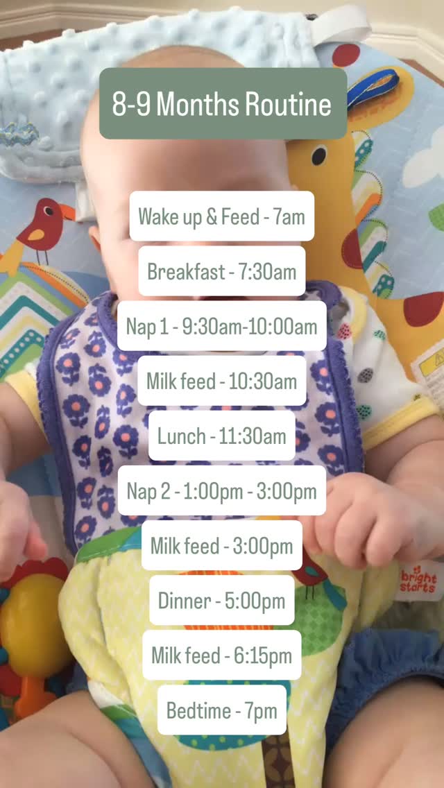 Babies thrive on routine and predictability so if you’re wondering about your 8-9 month old, save this! ❤️
If your baby is a different age and you want to know a routine, comment ‘ROUTINE’ and I’ll send it to you.
#sleepconsultant #sleeptraining #sleeptips #babyroutine