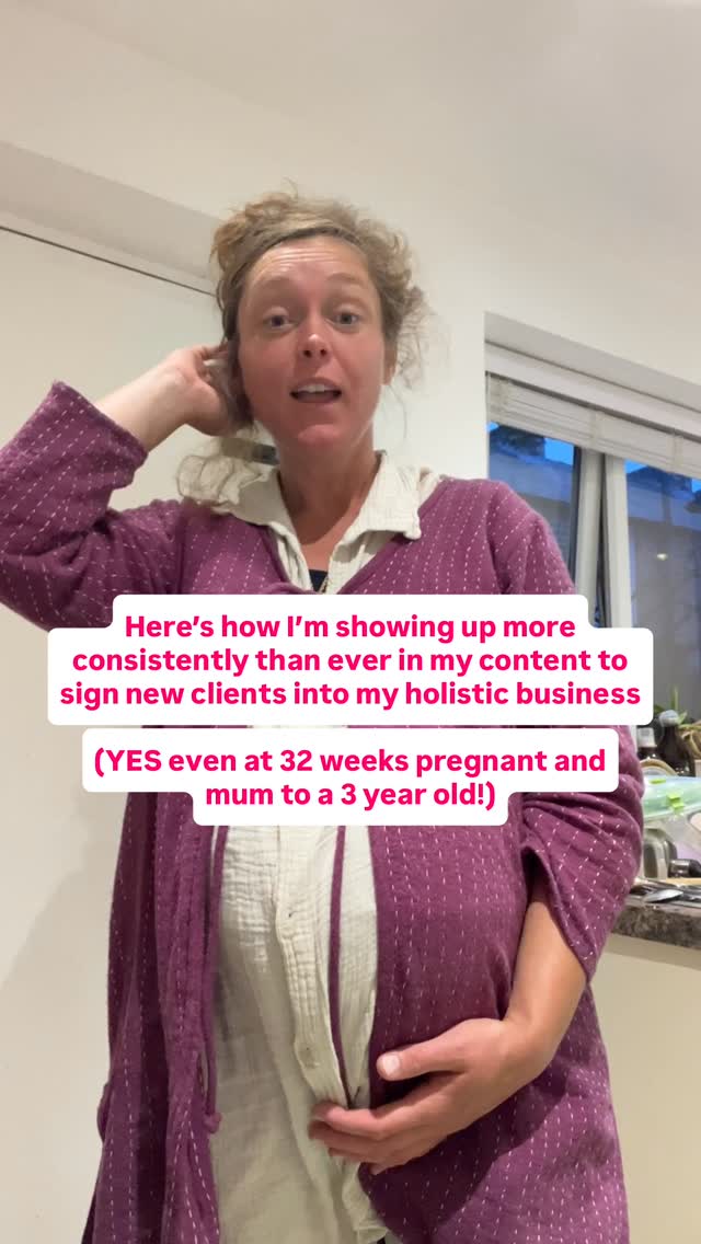 Get started with stopping overthinking your content! 😉
So that you can attract new aligned clients into your world more easily ❤️
👉 Comment plan to download my repeatable 7 day content plan, soulful content that sells.
If I can show up consistently with a clear message to sign new clients into my holistic biz, at 32 weeks pregnant with a 3 year old in tow, then you can too 😉