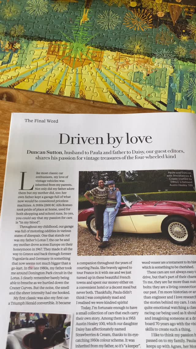 Feel very honoured to have a few words of mine published in the @countrylivinguk Vintage Home supplement co-edited by @hillhousevintage. Gives a little insight into where my interest in beautiful historic cars originated.