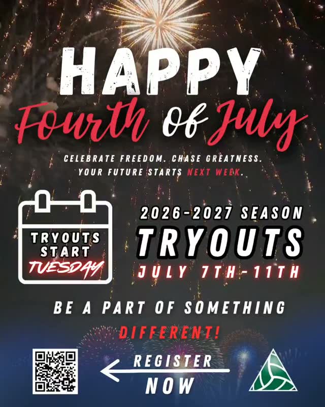 πΊπΈ Happy Fourth of July from our TCVA Ohana!
Today we celebrate the freedom to dream big, work hard, and chase every opportunity.
As you enjoy the holiday with family and friends, don't forget... your next opportunity is just days away. Tryouts begin next week, and we can't wait to see athletes ready to compete, grow, and become part of something special.
Your future starts here. β€οΈπ€π
π
Tryouts begin next week π Register now before it's too late!
#TCVA #Ohana #TryoutSeason #BuiltDifferent #Imua FutureStartsHere