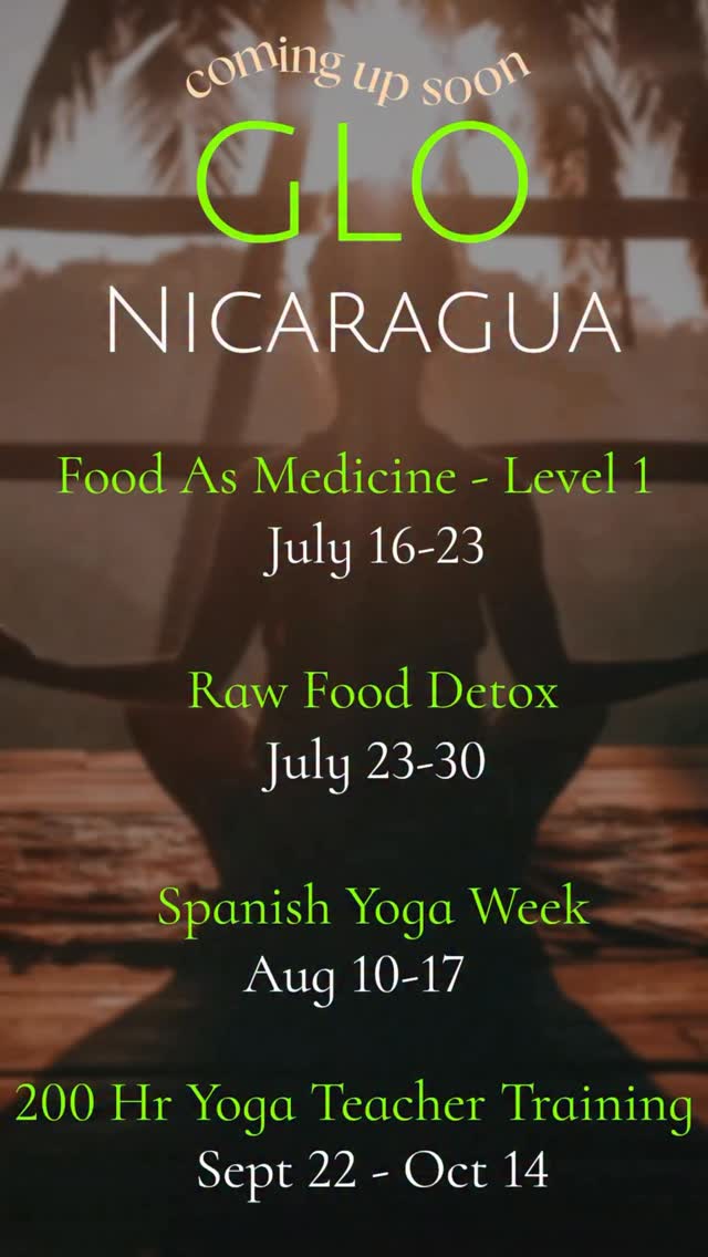 GLO Flex Health Center - North Location 🌴☀️
Here’s what’s coming up over the next 4 months: A season filled with variety, inspiration, and practical tools for living well.
Every offering is different, but they all share the same purpose: supporting your health, deepening your understanding of nutrition, creating greater clarity, and helping you reconnect with yourself.
There is still time to join us! We look forward to sharing this season with you. 🤗
GLONicaragua.com