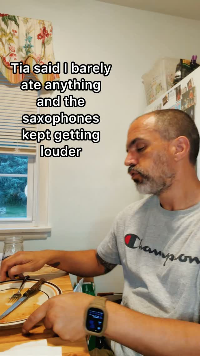 Oddly enough, the saxophone sounds like the clinking of more pots and your plate being refilled…