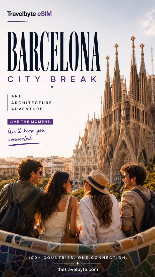 Barcelona is calling!
From Gaudí’s iconic architecture to vibrant streets, rooftop sunsets, and unforgettable experiences, Barcelona is a city that deserves a spot on every traveller’s bucket list.
Wherever your journey takes you, stay connected with Travelbyte eSIM in 100+ countries—no physical SIM, no roaming stress, just seamless travel from the moment you land.
📍 Explore more. Worry less.
🌐 thetravelbyte.com
Which city should we feature next? Tell us in the comments! 👇
#spain #barcelona #esim #spaintravel #travellife
