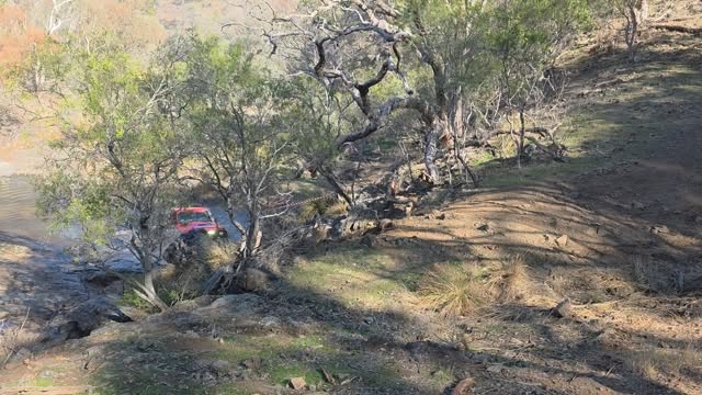 Bit of passing action on the natural weir at @carbonoffroad_australia ultra4 Multitech shotblasting Australai round 2 at Borderlands supported by QIC before they made the 800m climb up the side of the mountain. @dust_factory_racing @oddbros.racing @britishoffroad @adams_sketchy_sends @venomracing4400 @forsythmotorsports128