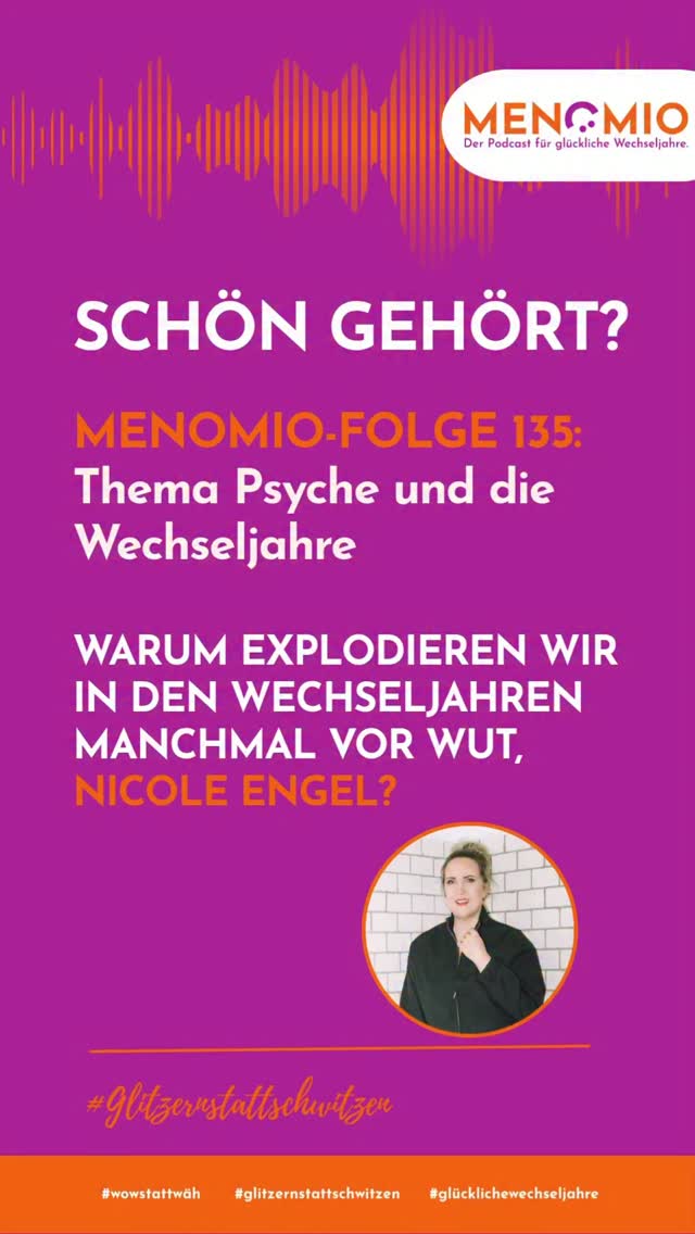 Du bist in den Wechseljahren nicht zu emotional.
Du bist nicht zu viel.
Vielleicht hat dir nur nie jemand gezeigt, was deine Wut dir eigentlich sagen will.
Viele Frauen erschrecken in der Perimenopause über sich selbst.🫣
Plötzlich ist da Wut.
Aus dem Nichts.
Wegen Kleinigkeiten.
💡 Doch genau darum geht es in diesem Ausschnitt: Wut ist oft gar nicht das eigentliche Gefühl. Sie ist ein Signal. Und wenn wir verstehen, was dahintersteckt, können wir ganz anders mit uns selbst umgehen.
🧡🩷 Genau deshalb gibt es MENOMIO.
Nicht, um Frauen einzureden, sie müssten diese Zeit einfach aushalten.
Sondern damit wir verstehen, was in unserem Körper und unserer Psyche passiert.
🎙️ Die komplette Folge mit Psychotherapeutin Nicole Engel von @psychologicum_berlin hörst du bei MENOMIO – Der Podcast für glückliche Wechseljahre – überall, wo es Podcasts gibt.
Dort warten bereits über 130 Folgen mit führenden Expert:innen rund um Wechseljahre, Hormone, mentale Gesundheit, Schlaf, Ernährung, Krafttraining, Libido, Darmgesundheit und viele weitere Themen.
💬 Kennst du diese Wut? Oder hast du sie schon einmal erlebt? Erzähl es mir in den Kommentaren. Gemeinsam ändern wir das Narrativ der Wechseljahre. ✨
#glitzernstattschwitzen #wowstattwäh #glücklichewechseljahre