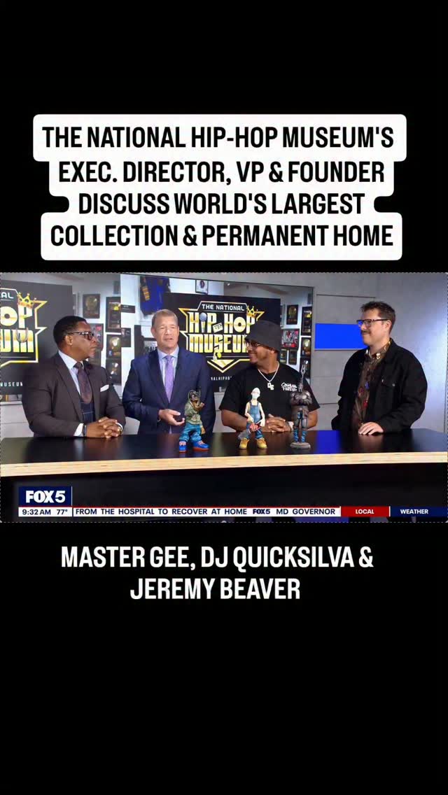 📺Thank you @fox5dc for Discussing our permanent home and vast collection with Executive Director @mastergeesugarhill Executive VP @djquicksilva and Founder @djboom_lv
🎟FREE Tix (link in bio) for Hip-Hop's 53rd Birthday Sunday Aug. 9th 11a-3p @thegarage.rhouse
🎁Hip-Hop Statues Available Now @thenationalhiphopshop
