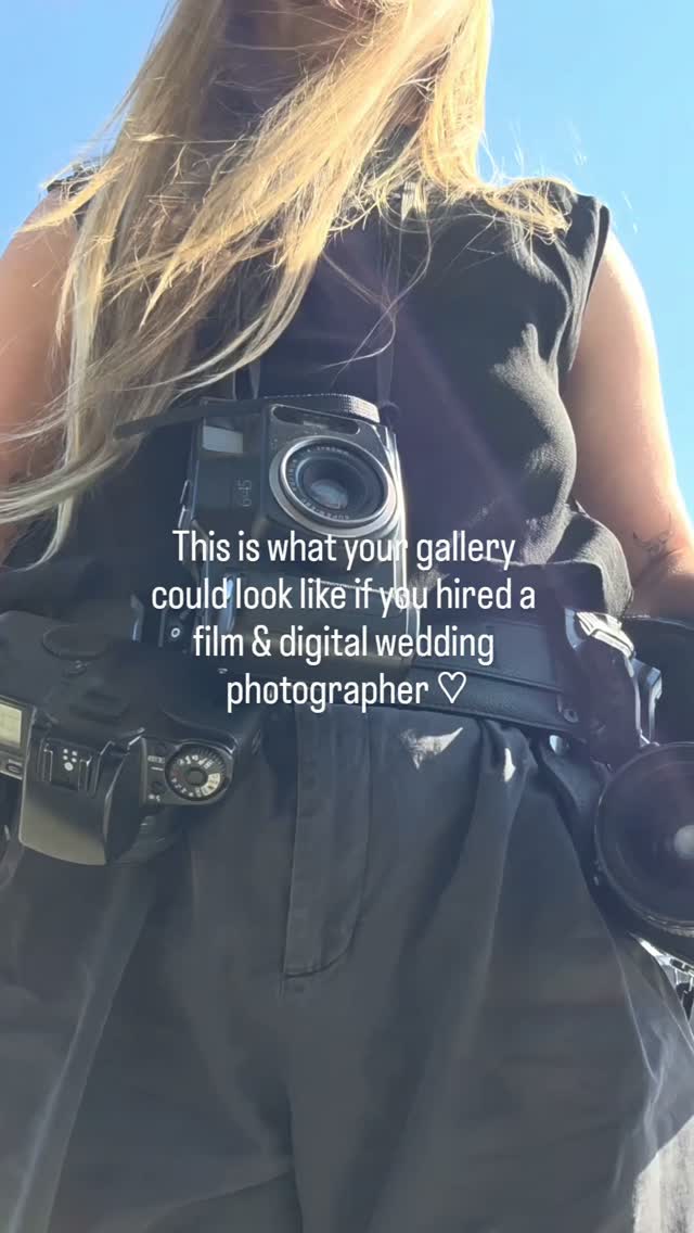 You focus on being in love and having fun, I'll be there playing paparazzi with my 7 cameras :)
.
All wedding collections feature a mix of digital, 35mm, and 120 film ♡ super 8 can be added on if you're into that ♡
.
♡ available for weddings worldwide ♡
.
Booking 2027
.
.
.
.
#filmweddingphotographer #2027bride #destinationweddingphotographer #weddinginspiration #filmweddingphotography