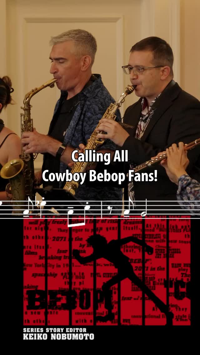3, 2, 1... let’s jam!! 🎷
Another WORLD PREMIERE heading to @capitalonehall on September 13th at 5 p.m. in Tysons, VA! One of our amazing arrangers, @alextedrow has written us a brand-new arrangement of “Tank!,” the opening theme from Cowboy Bebop, and we can’t wait to share it with you all! Make sure to use code SAVE10 to get 10% off the tickets in our bio! 🎟️
“Tank” was composed by Yoko Kanno and originally performed by the “Seatbelts.” I think it’s safe to say that it has become one of the most instantly recognizable pieces of music in all of anime. Kanno assembled the “Seatbelts” in 1998 specifically to record the Cowboy Bebop score, a full band of session players built specifically for the job (and what a job they did!!)
Our concert features an expanded Good Beats Ensemble, the @projectfusionsq saxophone quartet, and while he’s not featured here, the classical saxophone virtuoso @valentinkmusic !
#CowboyBebop #animemusicvideo #Saxophone
