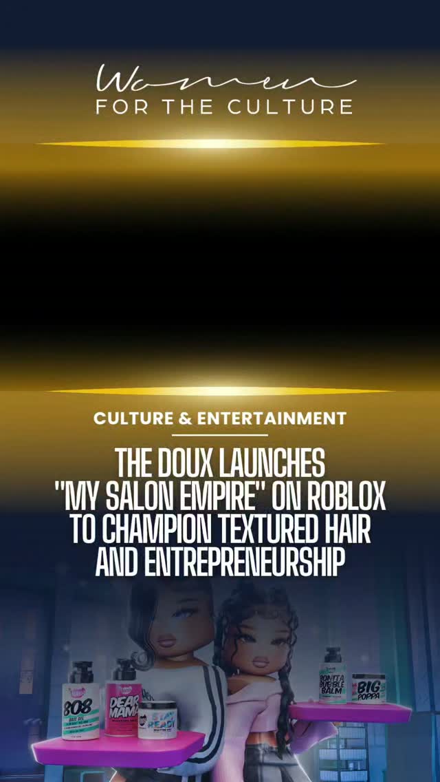 Independent Black-owned haircare brand #TheDoux has officially stepped into gaming with "My Salon Empire," a free-to-play #Roblox experience designed to celebrate textured hair and salon culture.
Created in collaboration with top Roblox creator communities, the immersive game features dozens of authentic curls, coils, waves, and protective styles.
#Gamers can step into the shoes of beauty entrepreneurs by building and managing virtual salons, consulting with clients, mastering hair care techniques, and growing their business from the ground up.
Inspired by co-founder Maya Smith's journey as a hairstylist and entrepreneur, this innovative experience brings cultural representation and business skills to the next generation of players where they already create and connect.
The beauty game is changing rapidly!!!! Only the innovative will survive.
What textured hairstyle are you most excited to rock in your virtual salon?