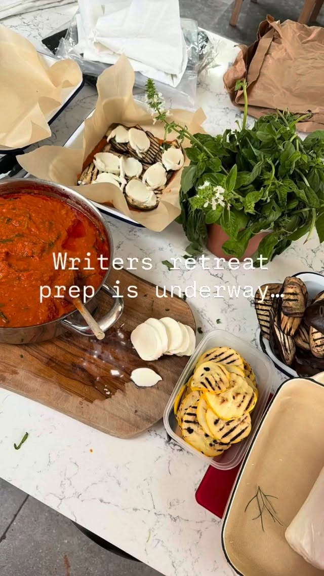 We are so pleased to have been chosen to cook for a beautiful writers retreat @thornfalconwinery . The Kitchen Garden Somerset has done many writers and artists retreats. But this one feels special to us. It is down the road from our headquarters and we are using all the beautiful produce from the Kitchen Garden at the farm. Aubergines for the parmigiana, tomatoes that smell like heaven for the tomato sauce and roasted tomato and basil soup. Fennel for the shaved fennel and heritage tomato salad, courgettes charred and hidden at the bottom of the lasagne…. Thank you Sophie and Panu. We hope the retreat goes swimmingly and the writing flows with our homemade food made with love ❤️ #thornfalconwinery #privatechef #privatedining #privatedinner #retreat