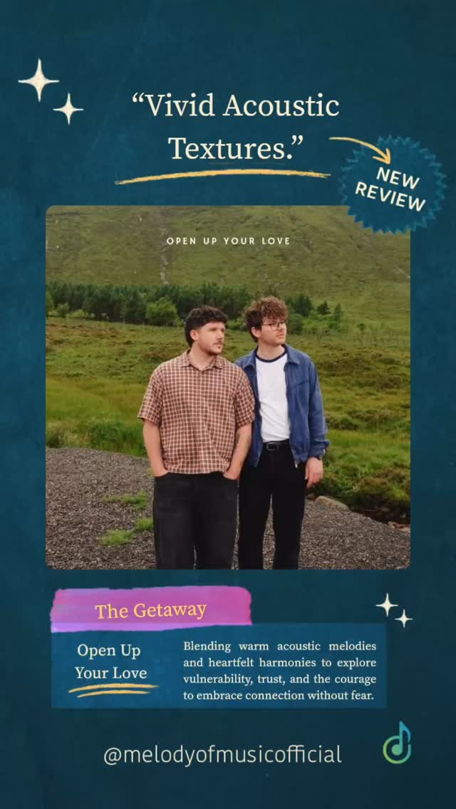 @thisisthegetaway crafts an uplifting indie folk track with Open Up Your Love, blending warm acoustic melodies and heartfelt harmonies to explore vulnerability, trust, and the courage to embrace connection without fear.
#melodyofmusic #songreview #pop #openupyourlove #thegetaway