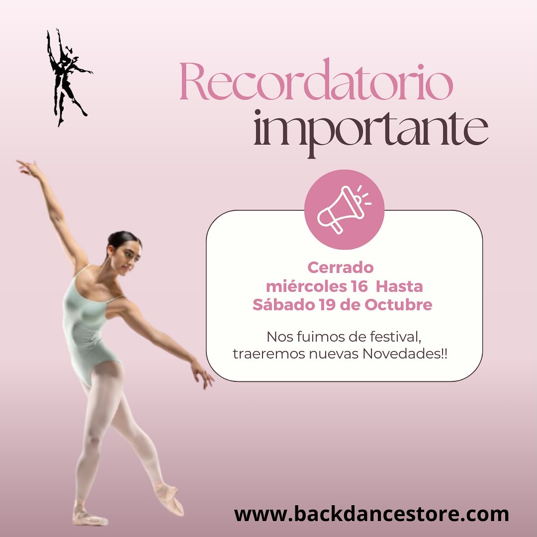 Nos vemos lunes 20 ✨💜
Todo lo encontrarás en Back Dance Store , Desde Zapatos hasta vestimenta🤩
🔸️Productos importados desde Brasil 🇧🇷
🔸️ Hacemos envíos a regiones📦
Contacto +56998636953
Pagina Web: www.backdancestore.com
#danceclothes #dancestore #dancer #dancetime #ropadedanza #nonstop #clothesstore #instachile #instashop #shoppingonline #shopping #instadance #instafit #tapdance #ballet #jazzdance #danzamoderna #danzacontemporanea #ballroom #gimnasia #dance #poleras #mallas #academiasdeballet #ballet