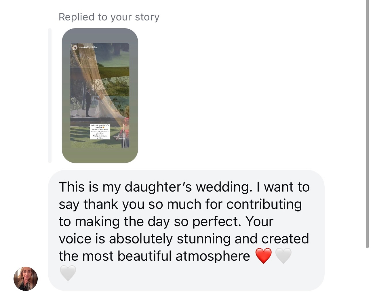 Feeling incredibly grateful for the opportunity to be a part of such a special day. I’m honoured to have contributed to making Nathan & Hayley's wedding as beautiful as it was. Thank you so much for these kind words @renee.pinky. 🥹🙏 It truly means the world to me! ❤️🤍 #WeddingSinger #UnforgettableMoments #Grateful