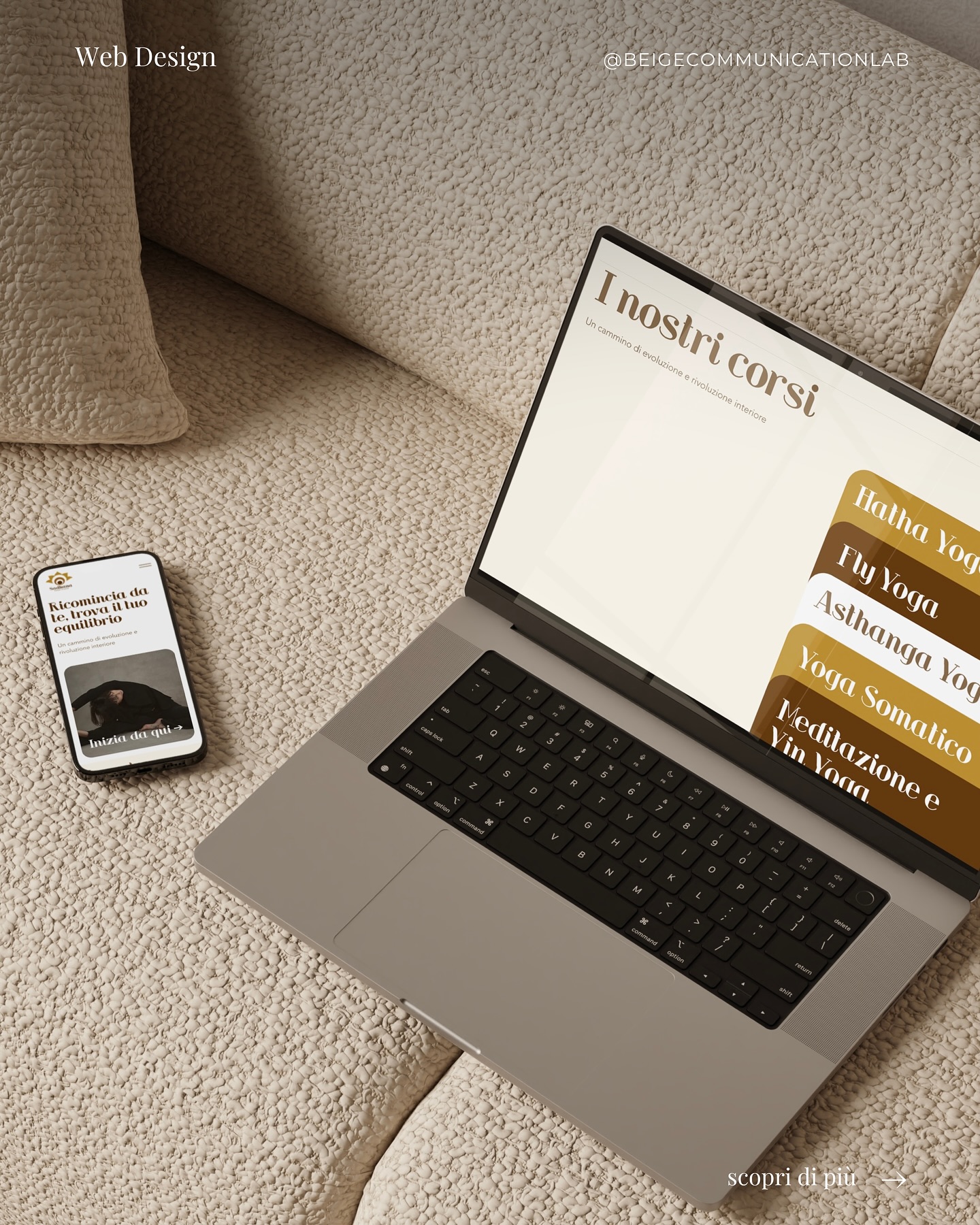 Armonia ad ogni clic: il web design di Sadhana Yoga Studio 🧘♀️
Per @sadhanayoga_studio l'obiettivo era creare un'esperienza online che rispecchiasse l'atmosfera gioiosa e accogliente che si vive all'interno del loro spazio fisico ✨
Abbiamo lavorato per dare vita a un sito che non solo fosse funzionale, ma che ispirasse vitalità e connessione, proprio come una pratica yoga.
Cosa trovi di particolare in questo Web Design? Per Sadhana Yoga Studio abbiamo implementato un gestionale eventi ottimizzando un sistema di prenotazioni per rendere semplice e veloce l'iscrizione agli eventi 🌞
Iniziamo a progettare il tuo sito web? Scopri di più al link in bio 📲
________
client @sadhanayoga_studio
design @beigecommunicationlab
mockup @moyo.studio
#beigecommunicationlab #communicationdesign #branding #gestionesocial #visualbranding #brandyourbusiness #shooting #webdesign #colorpalette #madebymoyo #WixStudio @wixstudio