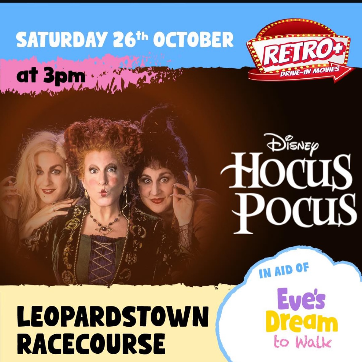 Ticket link in bio🎟️ Retro drive in movies are kindly hosting a special screening of Hocus Pocus with all proceeds going to Eve’s Dream to Walk🧡 we would love if you could come support us on Saturday 26th October at 3pm🫶🏼
#evesdreamtowalk #teameve #cerebralpalsy #halloweeneventdublin #retrodriveinmovies
