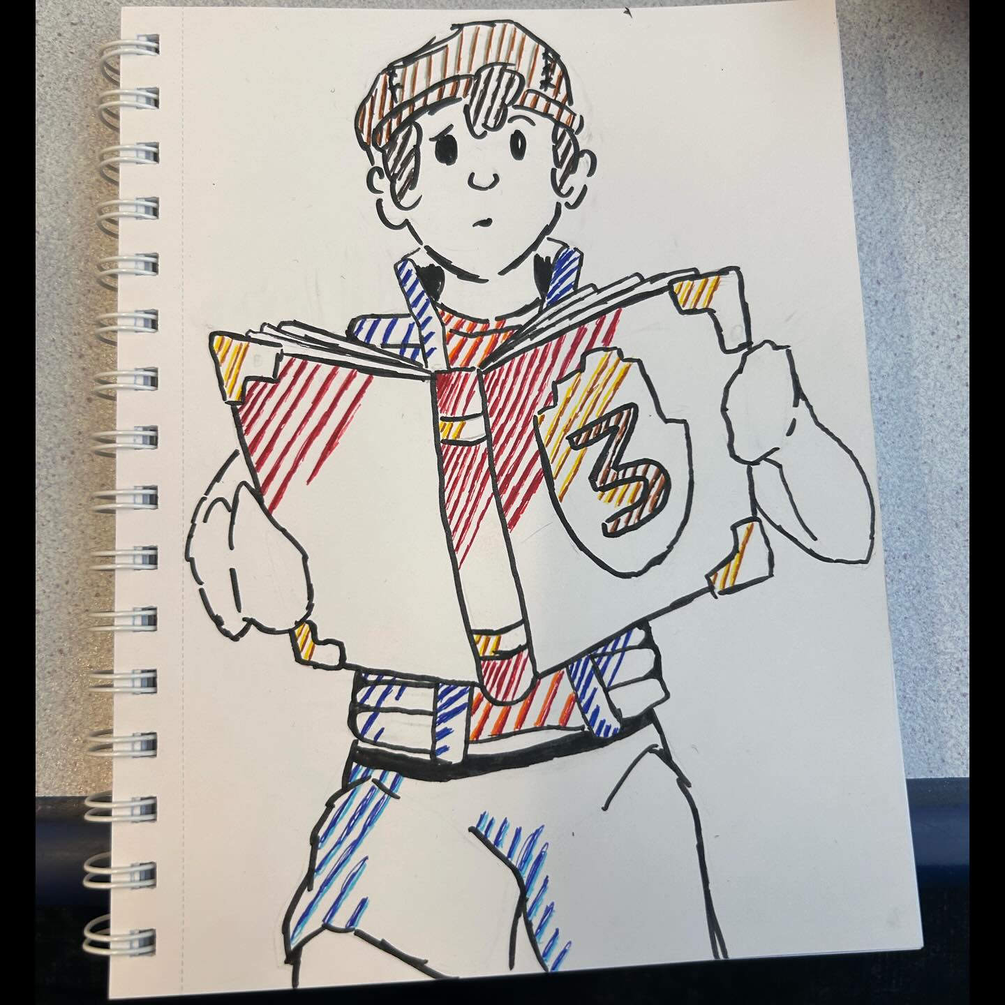 Day 18 of #Inktober part 1. Another train doodle today, this one I had a lot of fun with and I’m very proud of it, the next one is dumb.
#inktober
#inktober2024
#inktober2024journal
#gravityfalls
#dipperpines
#journalnumber3