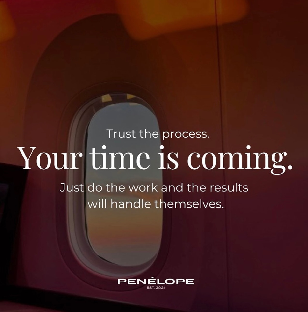 Trust the process. Your time is coming. Just do the work and the results will handle themselves. #penelopeagency #travel