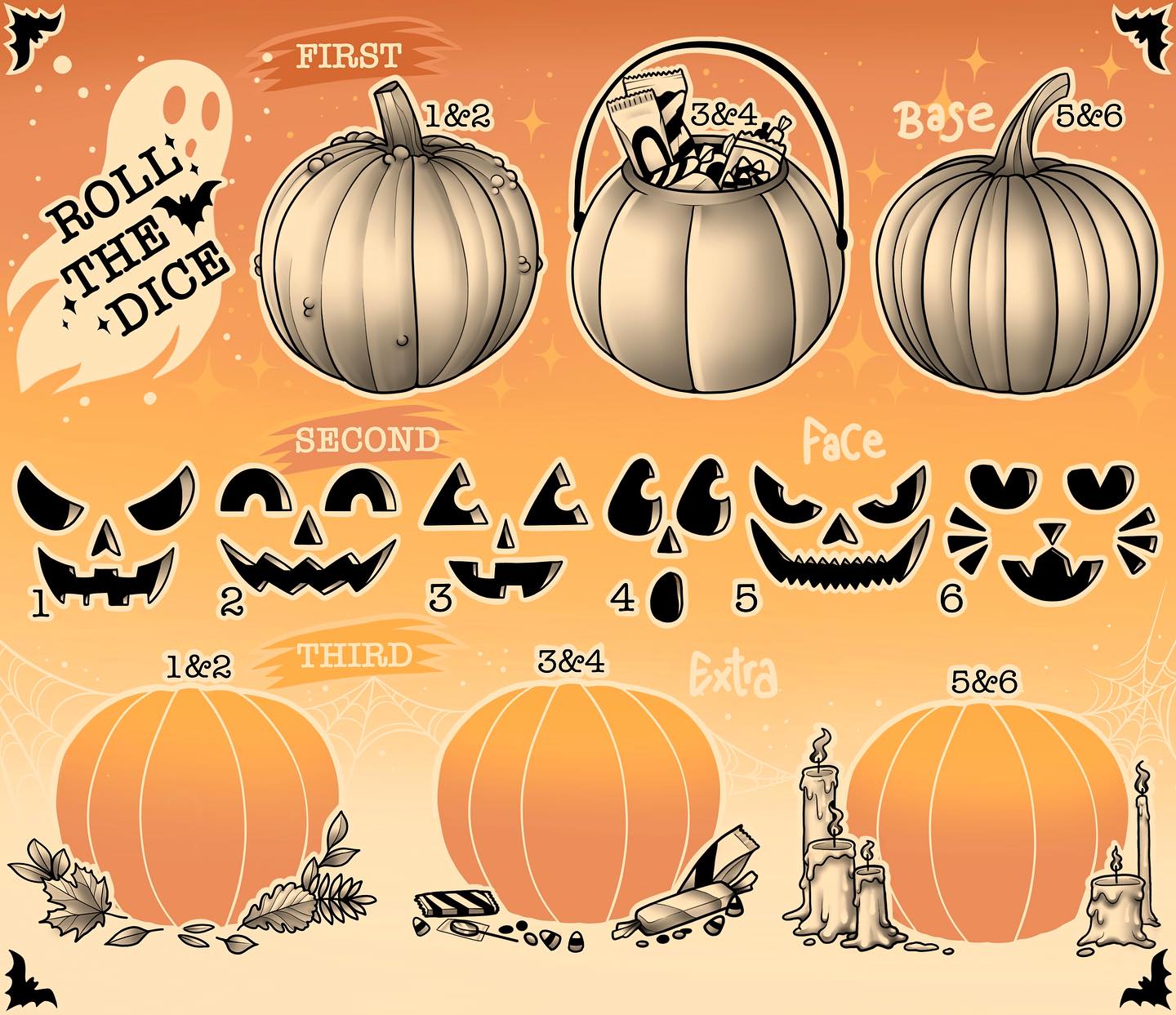 🎃HALLOWEEN FLASH EVENT🎃
Friday October 25th come catch me at the shop to play a little tattoo dice game where you roll three times to build your own unique jack-o-lantern friend 🧡 $150 a piece—shoot over an email to prebook and save your spot!