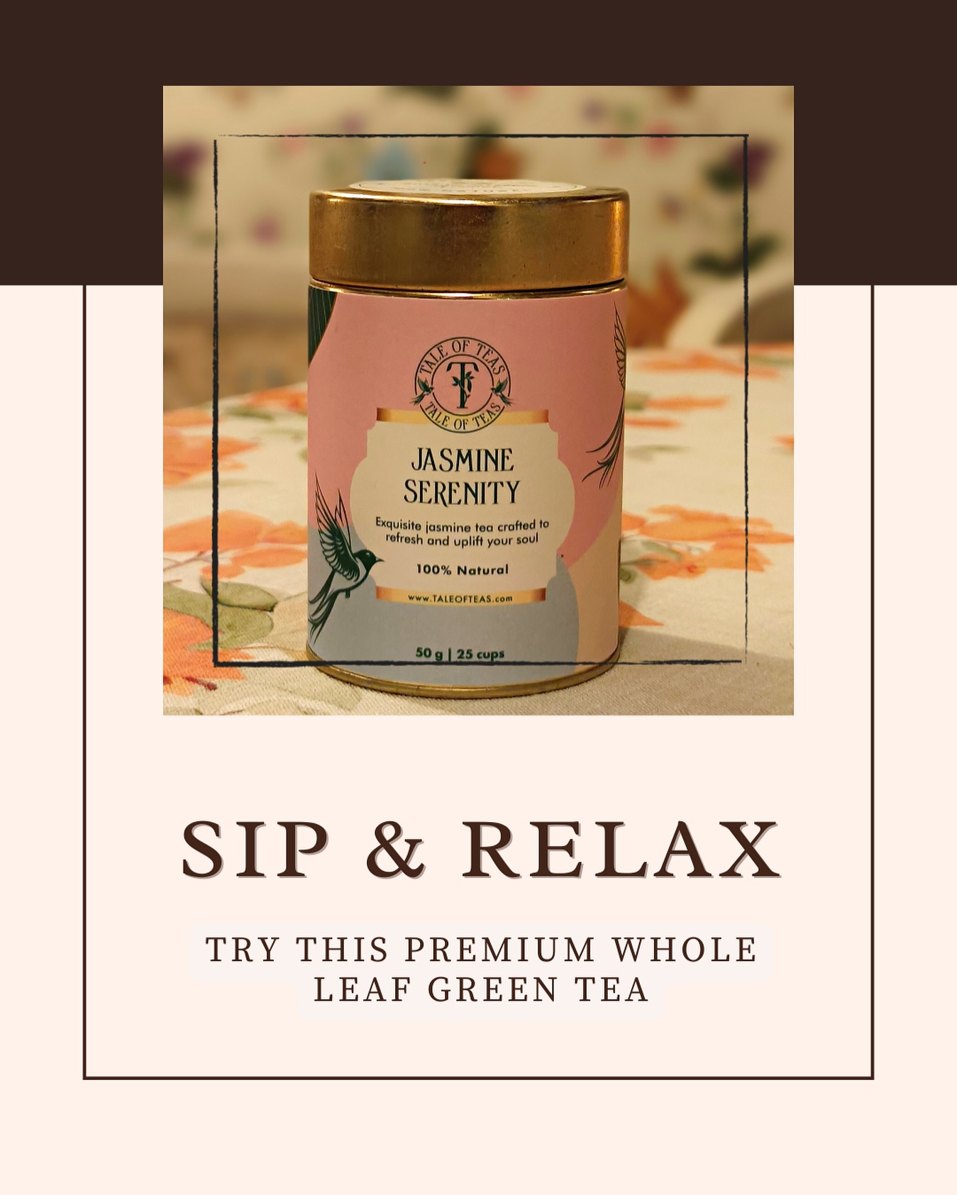 De-stress with our whole team Jasmine tea. You will feel the calm entering your body with every sip