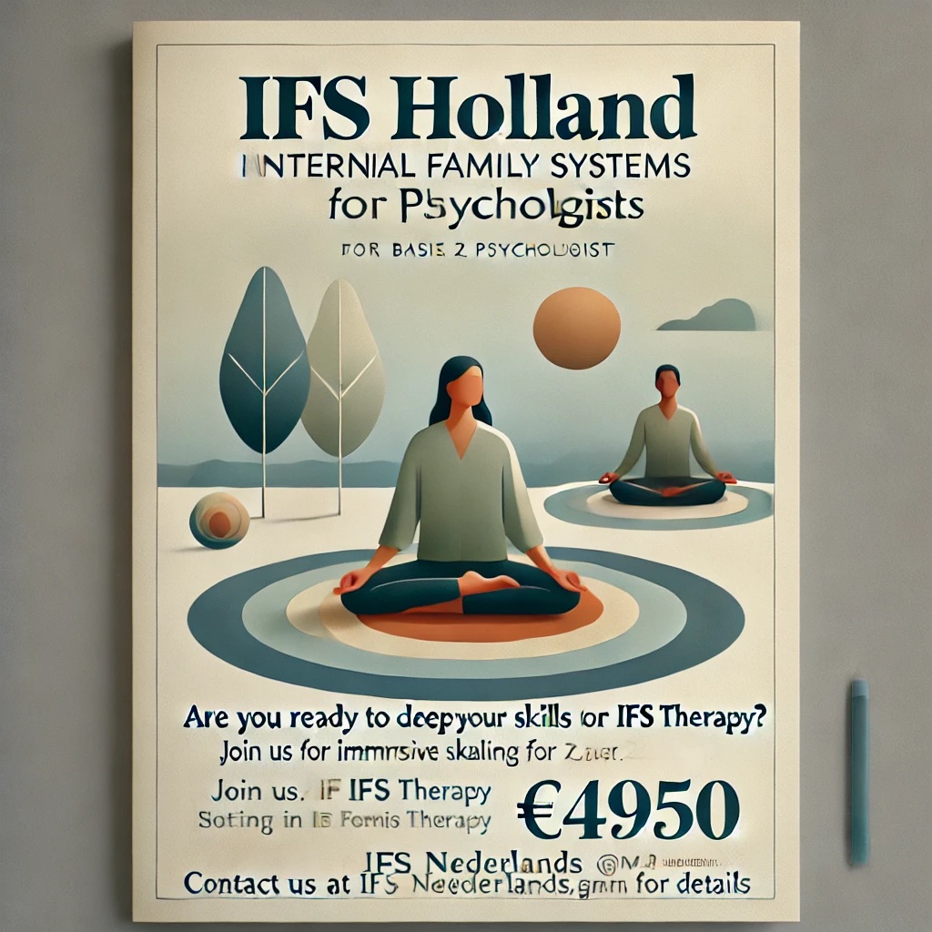 FS Holland Training Announcement for Basis and GZ Psychologists
Are you ready to deepen your skills in Internal Family Systems (IFS) therapy? Join us at IFS Holland for an immersive IFS Training specifically designed for basic and GZ psychologists.
Training Schedule:
3 sessions, 3 days each, starting December 6th, 2024 (Saint Nicholas Day)
The first session runs 6th, 7th, and 8th of December.
What You Will Learn:
1. Understanding and working with Manager, Firefighter, and Exile parts of the IFS model.
2. Negotiating with protectors and helping them step aside quickly.
3. Exploring polarizations in the system and utilizing direct and indirect access techniques.
4. Mastering the art of staying in Self to help clients connect with their own Self, while keeping your parts aside.
5. Addressing transgenerational trauma and dealing with UB-s (unattached beings), including deceased relatives, demons, curses, and black energies that clients sometimes report.
Training Features:
- Daily meditations or meditative exercises.
- Learning segments on key topics.
- Live demonstrations with colleagues.
- Opportunities for hands-on practice in triads.
- Open Q&A sessions to address your questions and challenges.
Cost:
€4950, payable in 2 installments.
This on-site training promises an intensive and transformational experience.
Reserve your spot now to unlock the full potential of IFS therapy in your practice.
For registration and more details, contact IFS Holland ifsnederlands@gmail.com