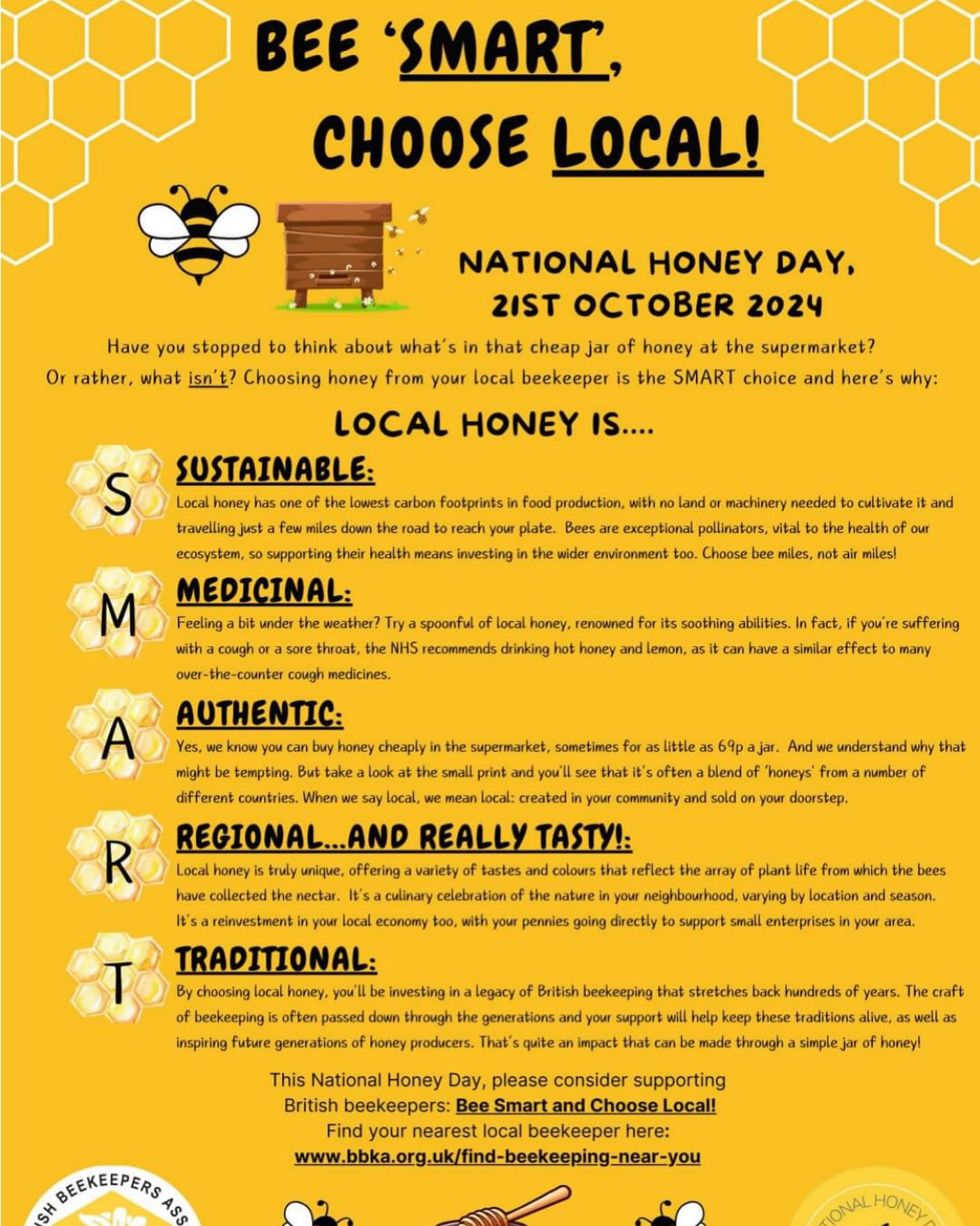 It’s National Honey Day. Local is best ! #honey #honeybees #nationalhoneyday #bbka