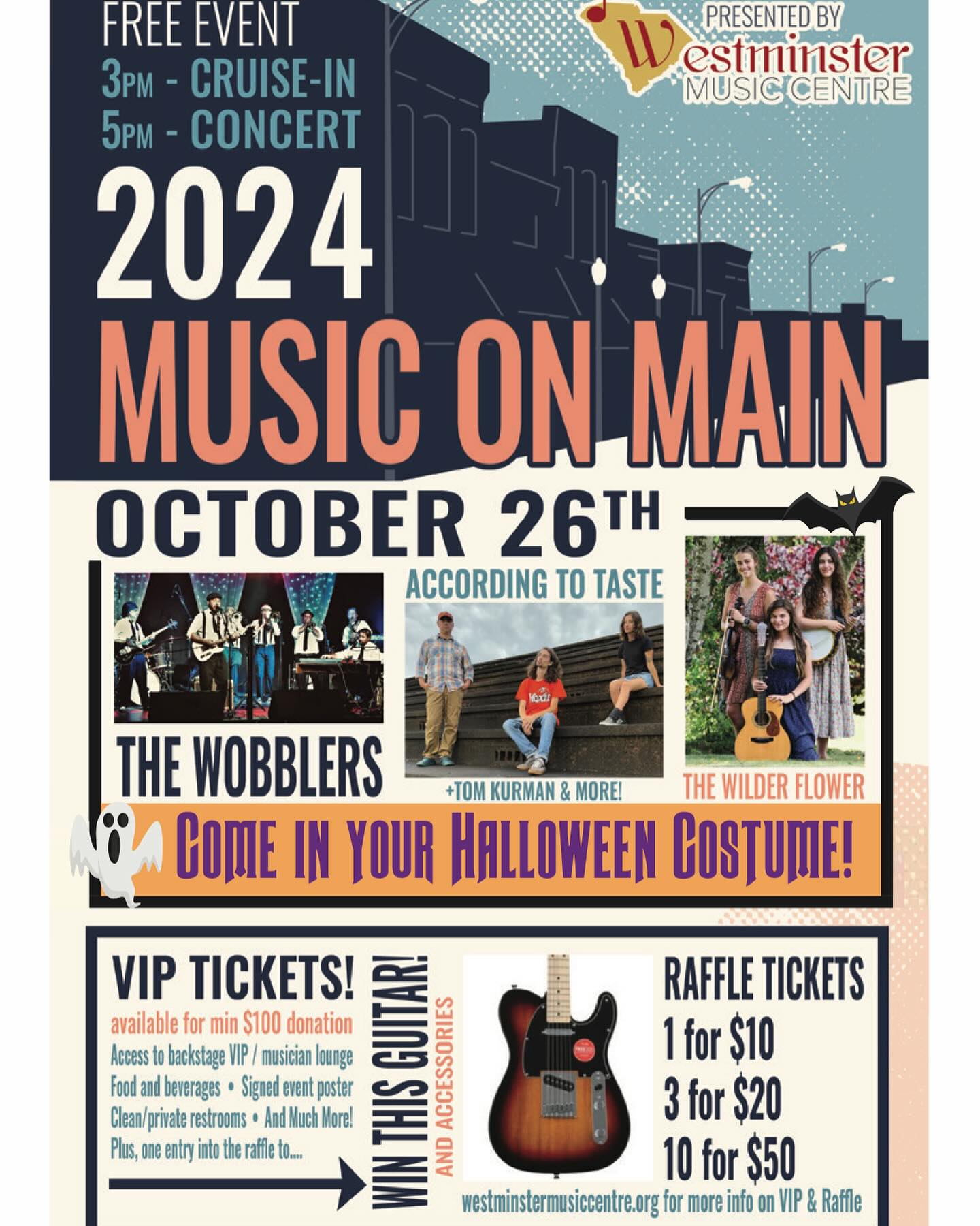 This Saturday October 26th! FREE family-friendly music fest & Costume Party in Historic Downtown Westminster. Cruise In at 3, Concert starts at 5 with an action packed lineup @thewobblers @thewilderflowermusic @accordingtotastemusic
~ALERT:We are on the lookout for one more food truck after our first option had to back out. DM for info!