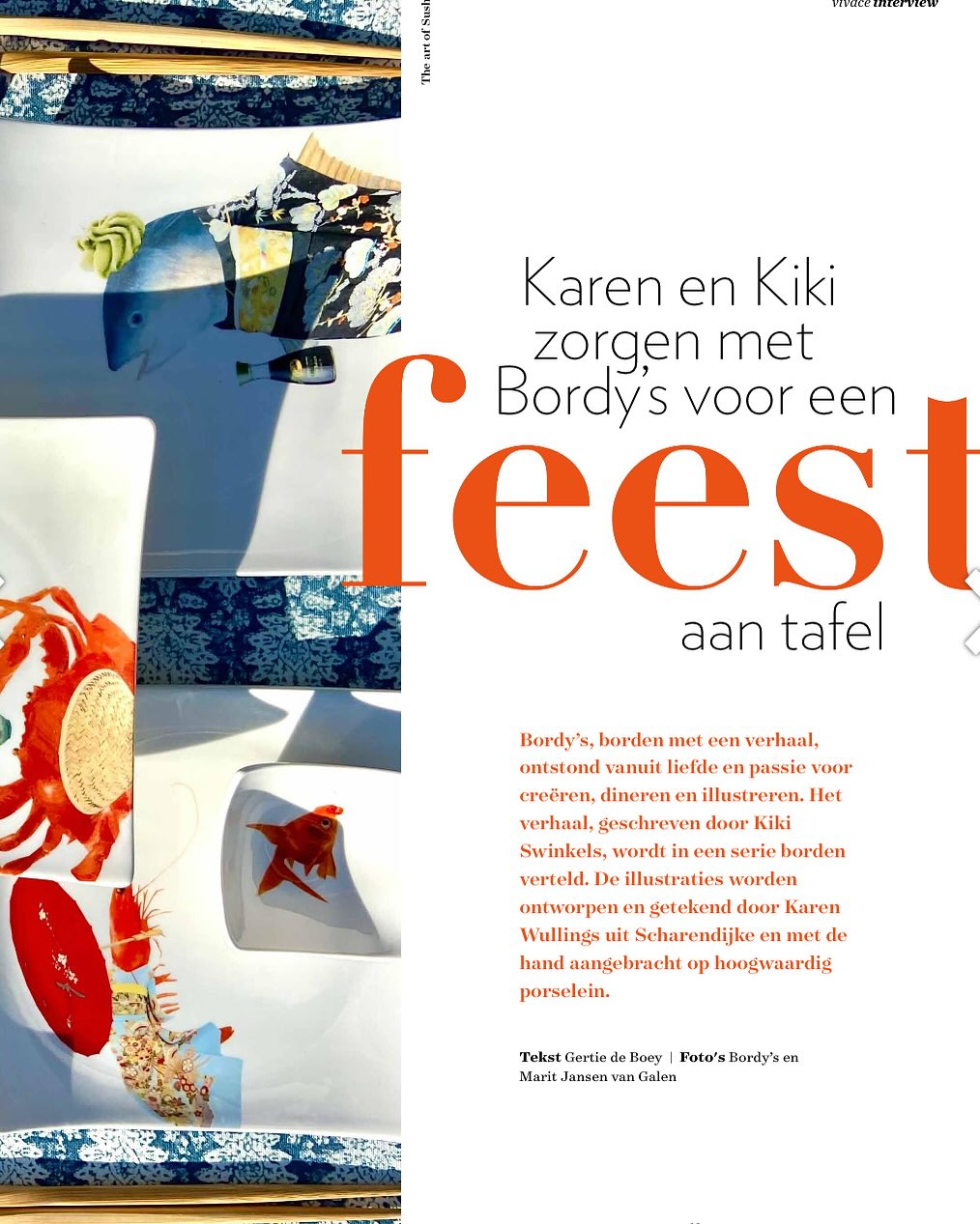 Een Feestje…het artikel in Zeeuwse magazine @vivace_magazine over @kiki.swinkels en mij over @bordy.s
En wat een leuk interview en fotoshoot, hier in mijn atelier in Scharendijke.
Drie pagina’s over onze borden, de passie van het illustreren en het verhaal achter de nieuwste series.
Het hele artikel is te lezen via de link naar het magazine: https://issuu.com/quaeris/docs/vivace_2024_najaar
#bordys #bordenmeteenverhaal #illustration #illustratie #illustrationartists #kunstenaar #karenwullings #kikiswinkels #vivace #zeeland #zeeuws #magazine #scharendijke