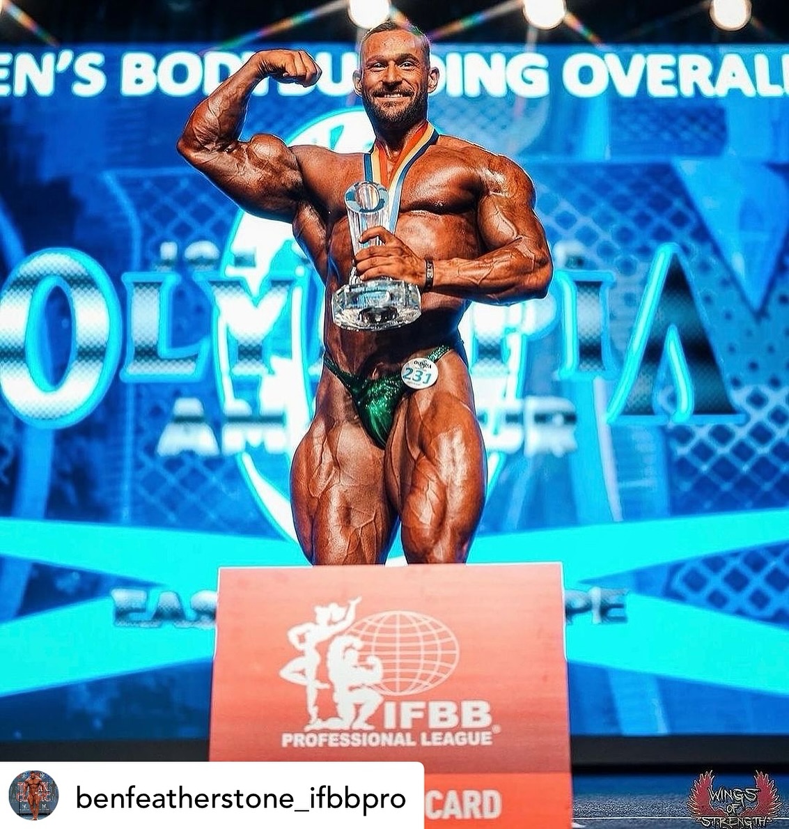 Things we love to see 🤩 @benfeatherstone_ifbbpro earning that Pro Card 🏆 Massive congratulations from the Iron Monkey Team. We can’t wait to see Ben hit the pro stage rocking Iron Monkey 💪🏼 Posted @withregram • @benfeatherstone_ifbbpro NEW IFBB PRO 💳 winning super heavyweight and the OVERALL 🏆 @wingsofstrength @olympia_amateur_eastern_europe
I’m still completely overwhelmed. So many more pictures to post but this one just solidifies the win and the achievement
Super heavy and OVERALL CHAMP that’s how I wanted to secure this PRO CARD. Thinking and saying I am now a legitimate OPEN PRO BODYBUILDER blows my mind
Time to soak it all up, enjoy remaining time in Romania then you know we start the process of becoming a competitive PRO BODYBUILDER BEGINS
Everyone that’s messaged me I will work through replying and thanking you all over the next few days, it’s all love and appreciated
More posts to come, peace out from your boy IFBB PRO Big Ben Featherstone (got a ring to it haha)