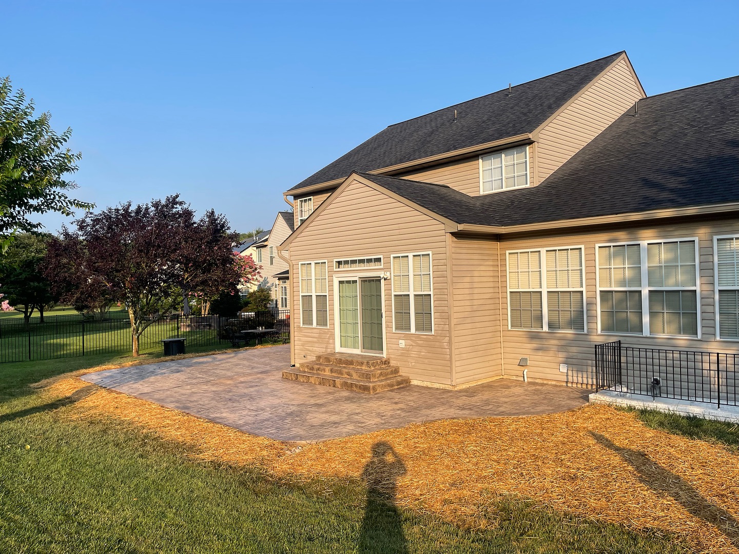 Stamped concrete is an excellent foundation to transform your backyard.