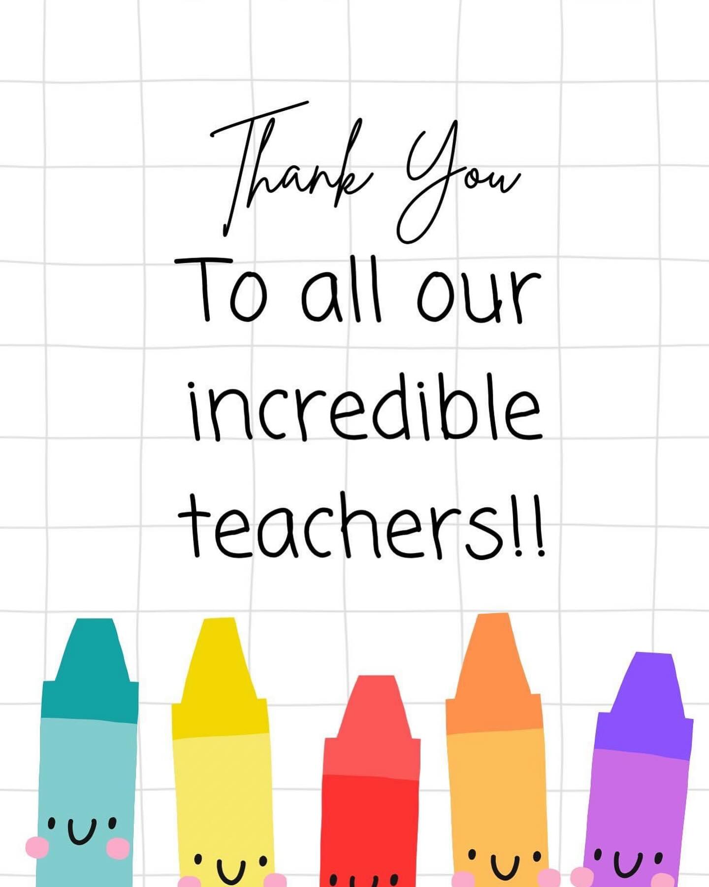 Happy World Teachers’ day
We appreciate all the hardworking teaching staff and educators for the everyday support children receive in their learning journey.
Thank you 💚