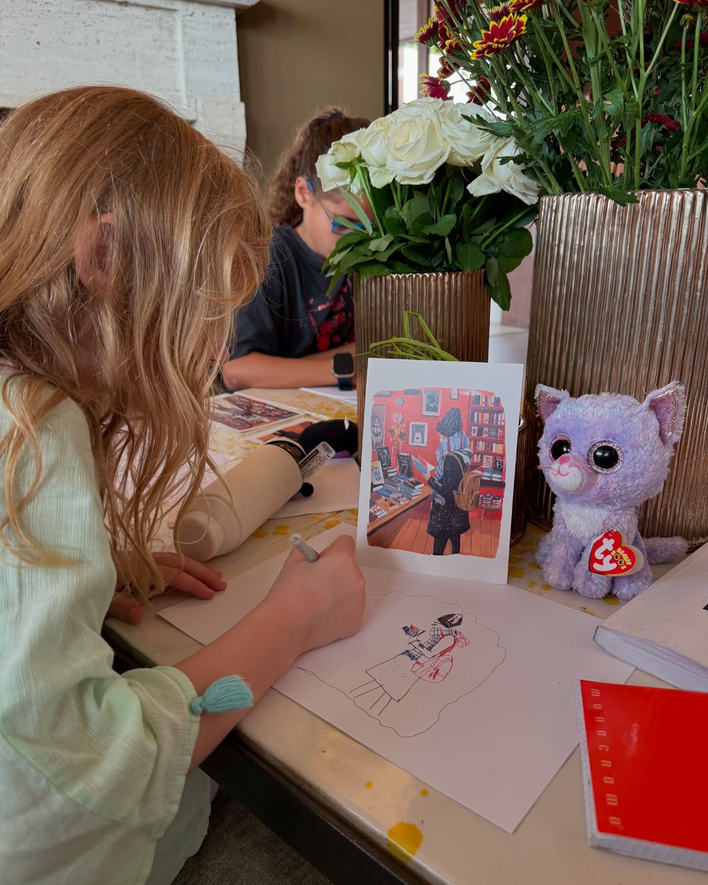 Yesterday at @borgolapietraia_resort I walked into the dining room to see this group of girls drawing from postcards featuring Jenny Kroik’s paintings. I suddenly felt tears rolling down my face! I still cant quite verbalize why, but seeing these beautiful kids inspired by the beautiful art of my beautiful friend…well, it moved me. That is the power of art. ✨✨
Jenny will be returning to Cilento for a third year to host a week of art making. In 2025 we’re calling it “Jenny Kroik’s Art Colony” and this session is timed with the longest days of the year and the most amazing light and sunsets. We’ll swim in turquoise waters, bake bread, explore ancient temples, and have plenty of time in beautiful environs to be inspired and make art.
Want to join us? Send me a DM and I’ll send you the itinerary.
#artretreat #italy #italy🇮🇹 #illustrator #jennykroik #cilento #southitaly