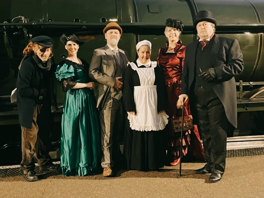 Fantastic time at @northnorfolkrailway last night at our #sherlock themed Murder Mystery. You were, as always, a fantastic audience! Well done to everyone who successfully solved the murder and unmasked a cleverly disguised #Holmes!
#immersiveexperience #murdermysterynorfolk #finediningnorfolk #buylocalnorfolk #holmesindisguise