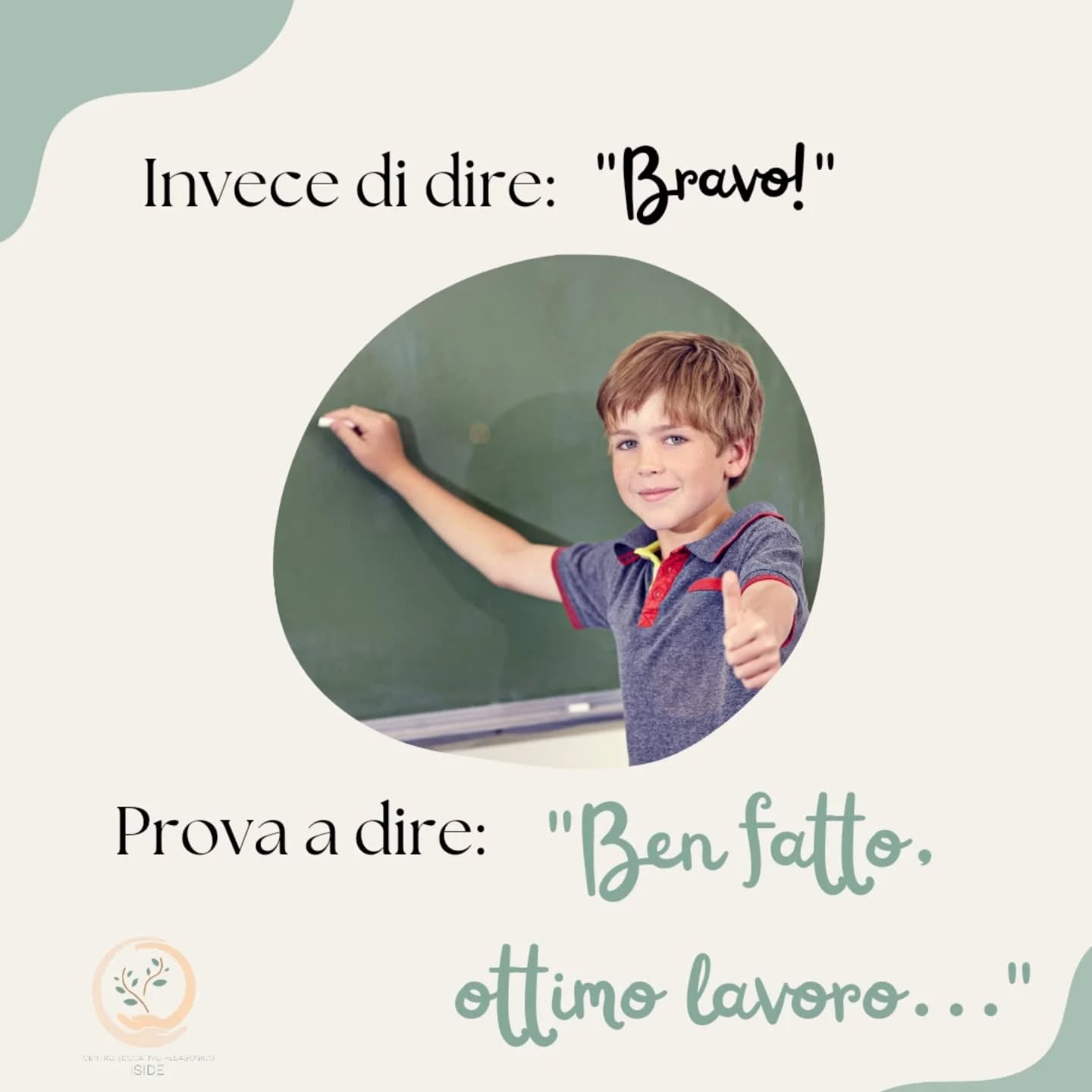 Quante volte ci è capitato di dire BRAVO/A ai nostri piccoli?
Spesso diciamo “Bravo” perché ascoltano noi adulti, diciamo Bravo per il raggiungimento di un obiettivo oppure semplicemente per spronarli.
Ma cosa percepisce il bambino 👦🏻👧🏼❓
🖌 Il suo valore dipende da quello che fa
🖌 Dipenderà dal giudizio dell’adulto
🖌 Sarà contento solo se otterrà dei risultati positivi.
Il nostro obiettvo è quello invece di trasmettere l'importanza del gioire per ciò che si è fatto, anche se non si è ottenuto il risultato sperato. Di imparare a gestire e sopportare la frustrazione, di stimarsi e avere un buon livello di Autostima.
Non sempre è facile, perché è entrato nel nostro meccanismo comunicativo, ma alleniamoci per comunicare sempre più efficacemente con i nostri piccoli.
#centroeducativo #como #pedagogia #famiglia #formazioneprofessionale #educatori #scuola #casa #psicologia #educazionerispettosa