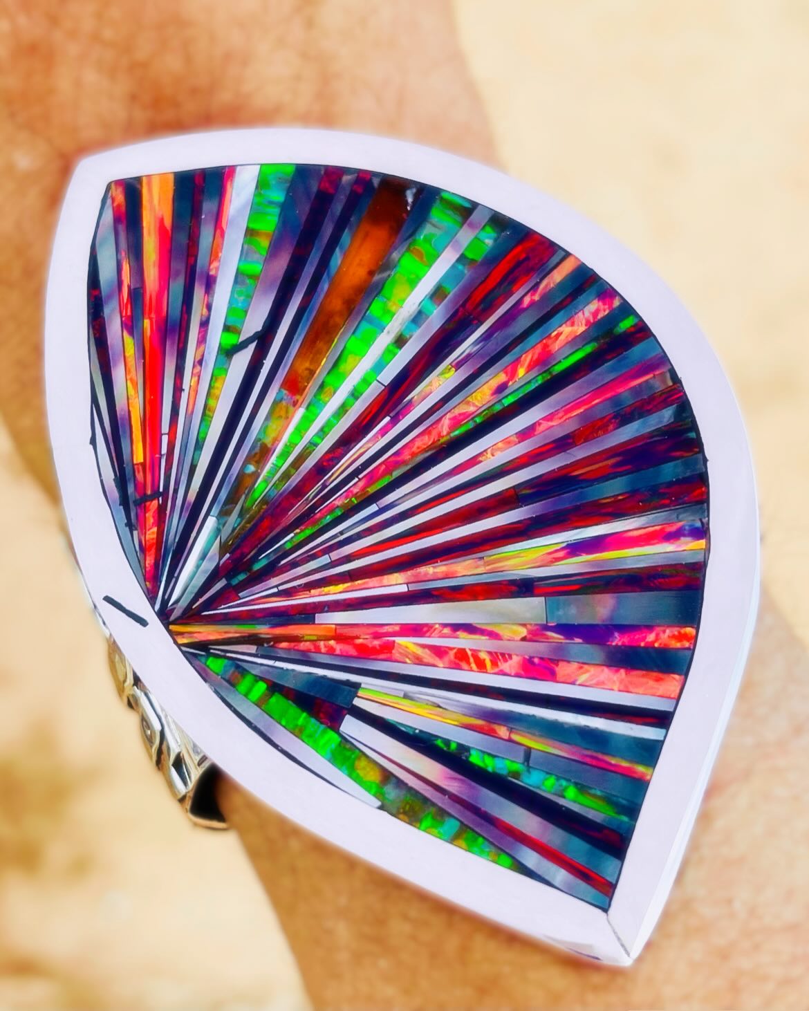 If you don’t follow me on facebook or my website you might have missed this. One of my favorite pieces inspired by my love of science fiction, and the future of art. #nativeamerican #contemporary #bracelet #cuff #massive #microinlay #indigenous #colincoonsis #zuni #navajo