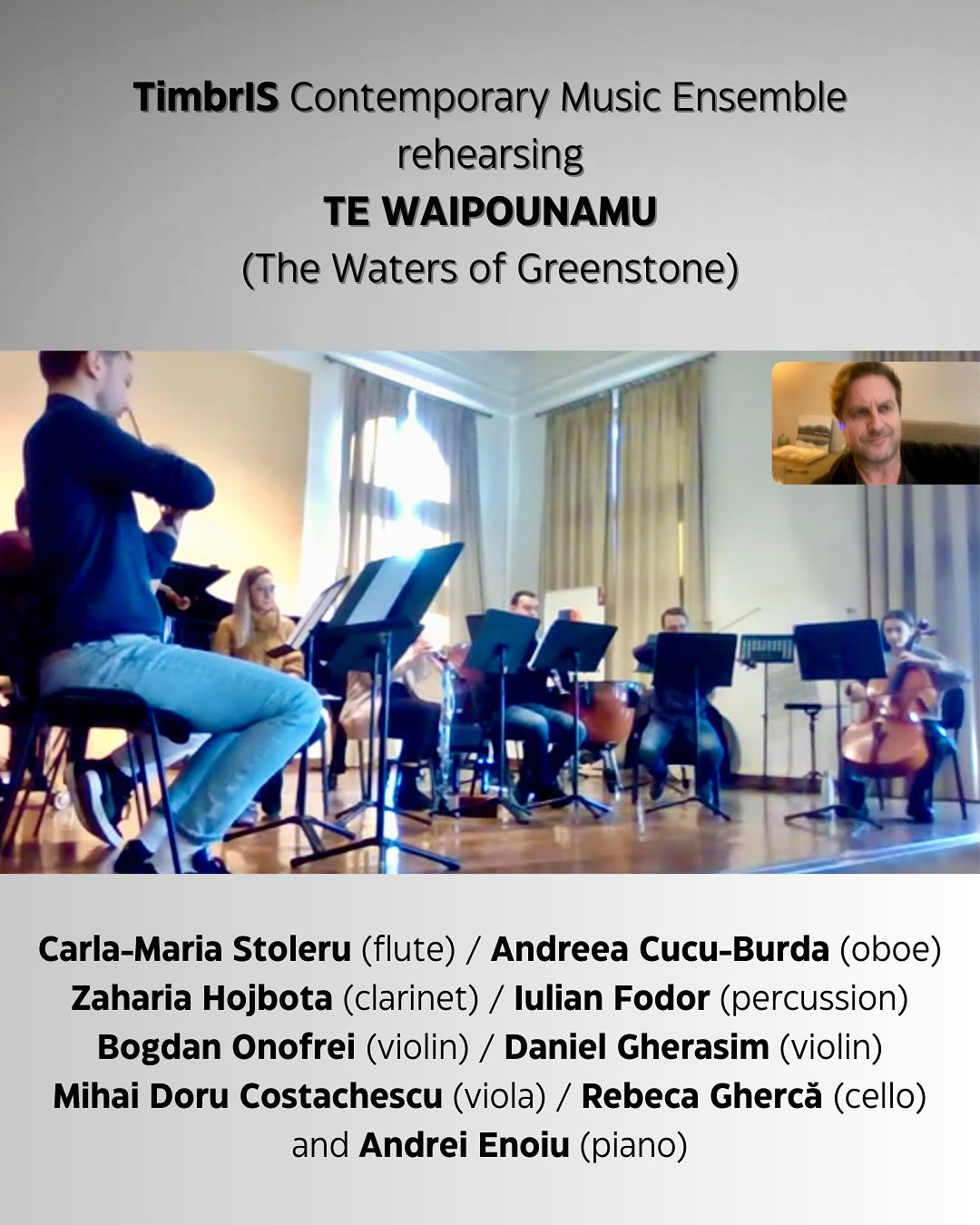 Romanian contemporary music ensemble TimbrIS are AWESOME. My adapted film score concert suite TE WAIPOUNAMU is in 9 pairs of good hands. Premiering today, November 5. Wish I could be there. Can’t wait to see and share the recording.
.
.
.
#romania #iasi #concertmusic #premiere #composer #tewaipounamu