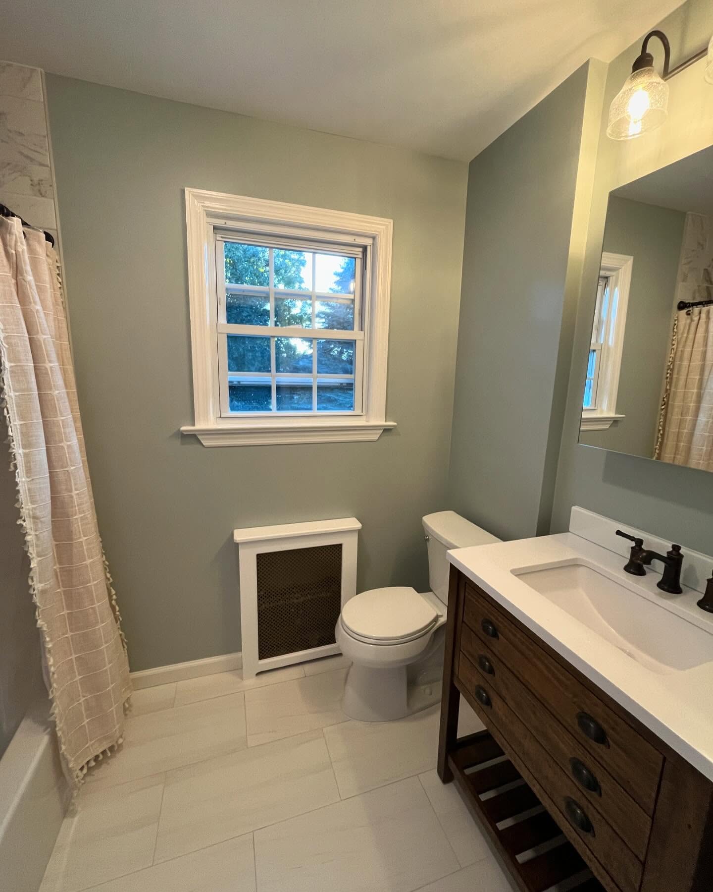 1941 year bathroom (with original tub faucet fixtures) renovation by @aceremodelingnj