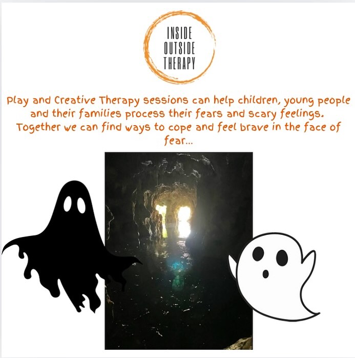 Sitting with fear together in Play & Creative Therapy… #scaryfeelings #brave #playtherapy #anxiety #childmentalhealth #adolescentmentalhealth #familywellbeing #parentinganxiety #parenting #creativetherapy #insideoutsidetherapy #scotland #glasgow