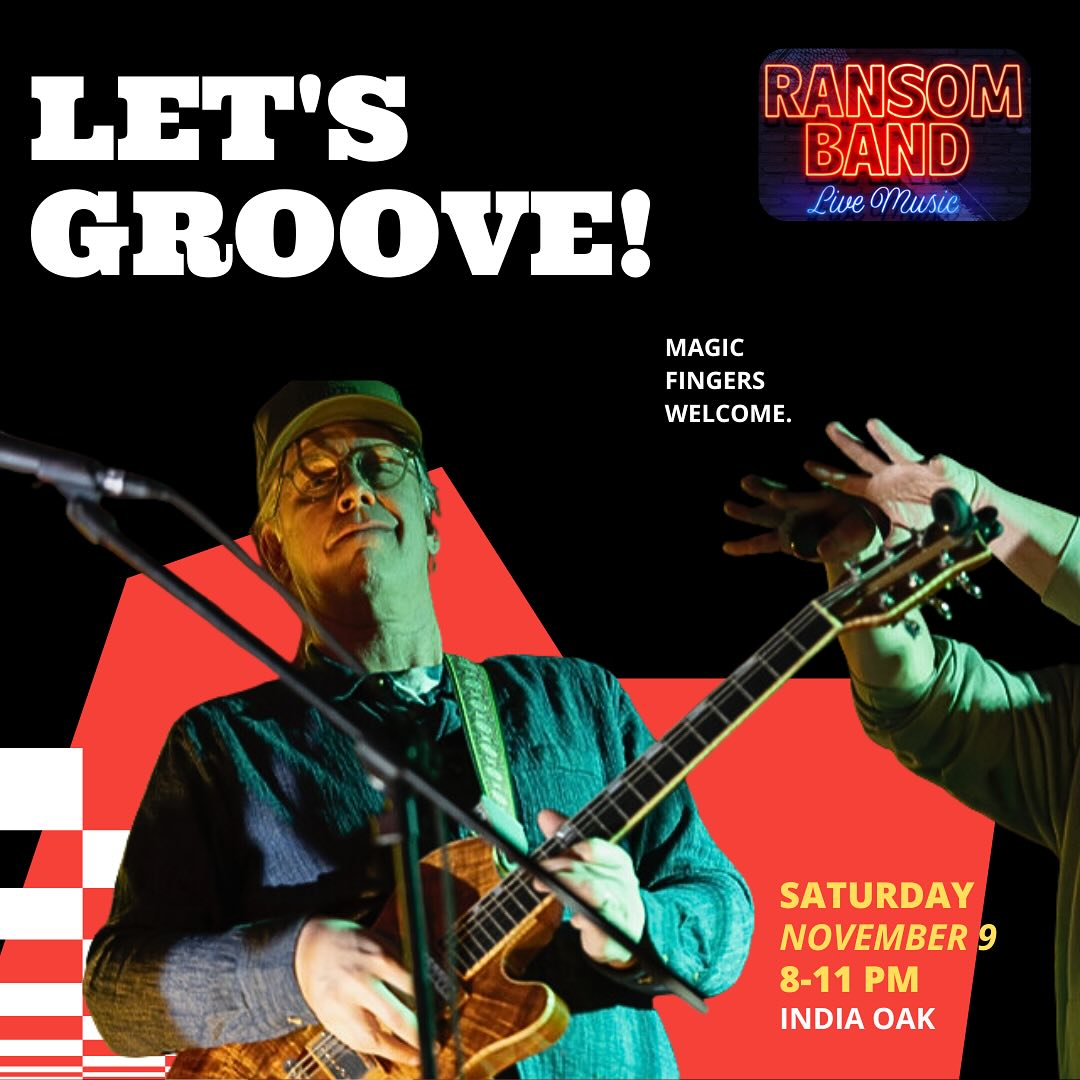 RansomĀ Band is excited to be back rocking The India Oak November 9th from 8-11 PM!
@mohillgonzo shredding guitarĀ
@stateofwoo laying down the groovy bass lines Ā
@meyerdariln bringing the funky beats
@indiaoak_grill
Link in bio