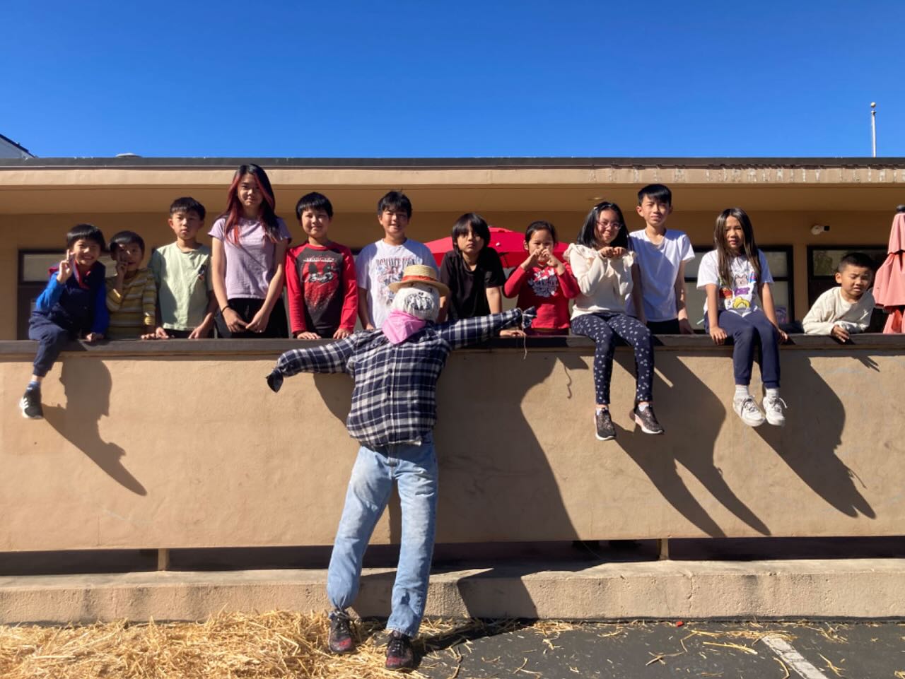 In preparation for Halloween, BHA students built a scarecrow from scratch and painted pumpkins 🎃