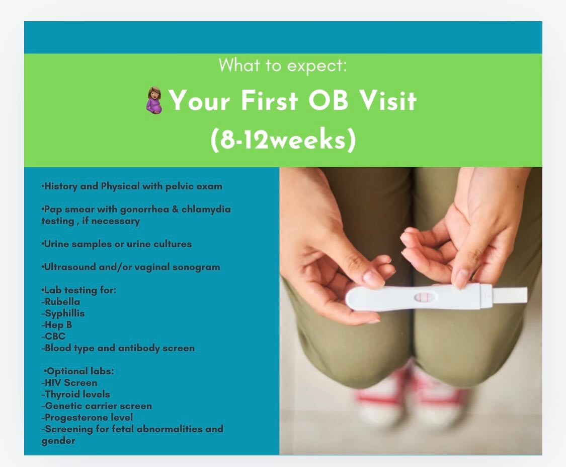 Congratulations!🥳🫶🏽
Here are a few things that may take place at your first doctor’s visit ! 🤰🏽🌸🥰💕