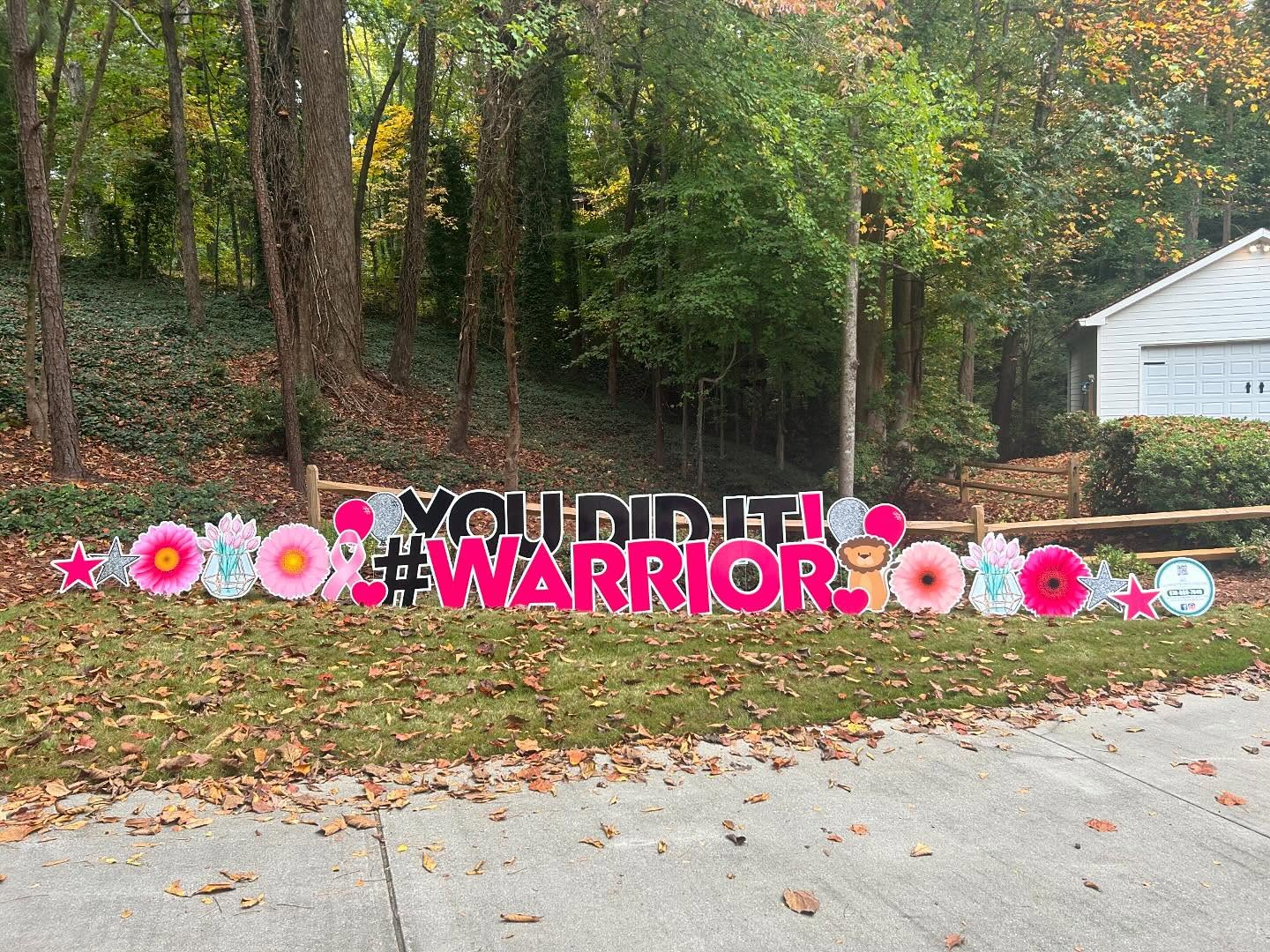 Hearing stories like this customers brought me to tears of joy for her! I love what we get to do and the joy we get to bring to others 💗 #CYG #georgiayardcards #breastcancersurvivor #warrior