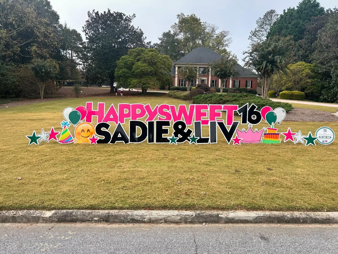 A joint Sweet 16 party for these friends! Happy birthday girls! #CYG #georgiayardcards #sweet16 #pink