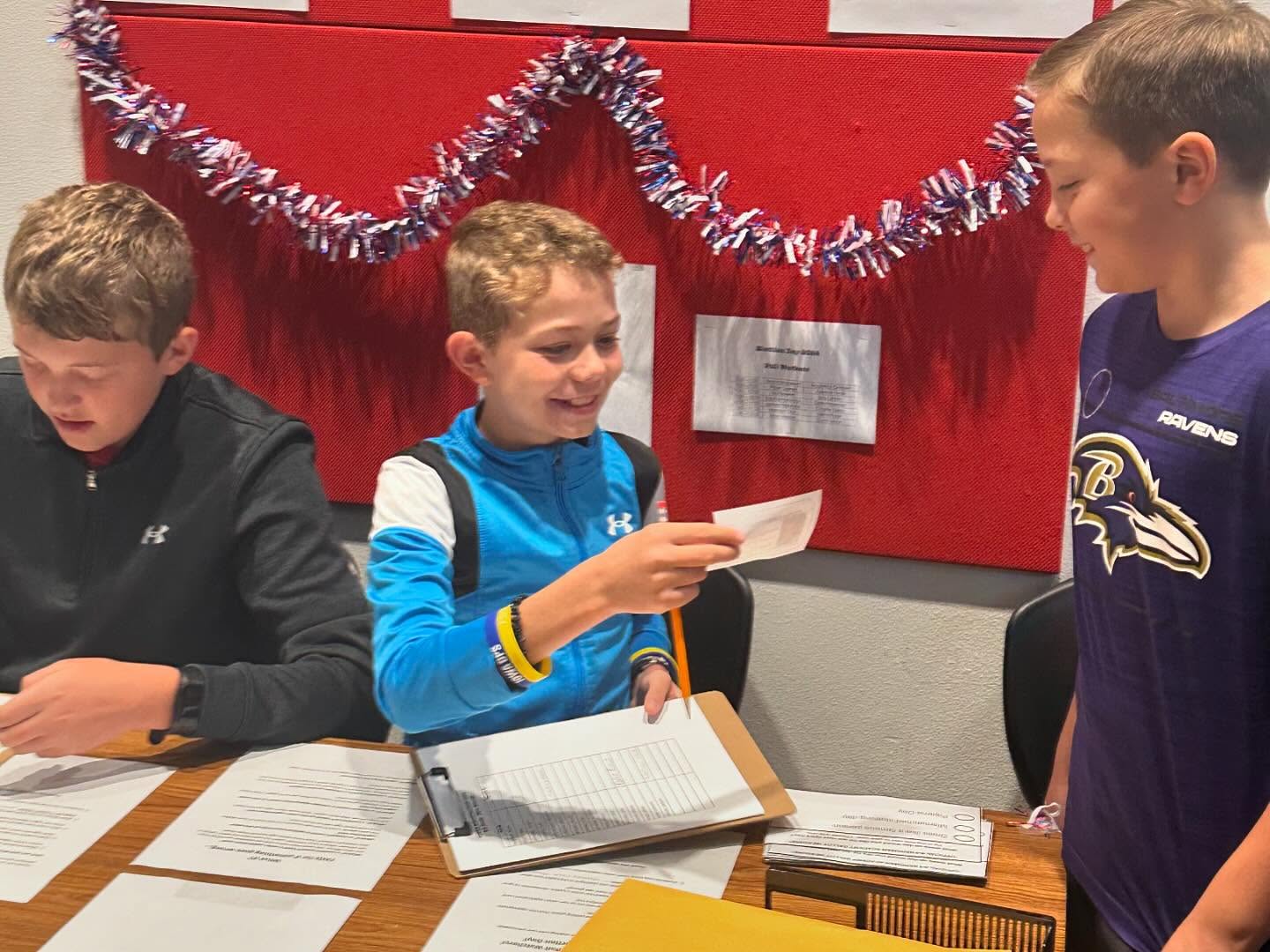 What do Bergman students do on a rainy Election Day? VOTE and they PLAY IN THE RAIN, of course!