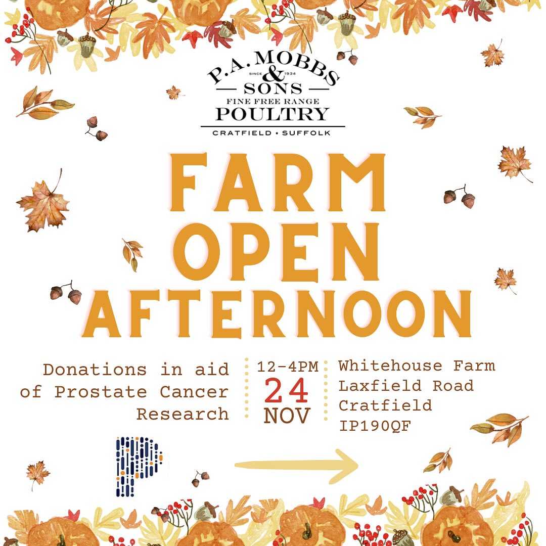 It’s that time of year again! 🦃 We were a turkey farm long before Fire and Feast was even thought of, in fact we’ve been growing turkeys for 90 years!!! So we would love to invite you to come and visit the farm on the 24th of November, see the turkeys and find out more about how we farm!
All donations received on the day will go to @prostatecancerresearch
#farmfreshturkey #suffolkturkeys #mobbsturkey #buymyturkey